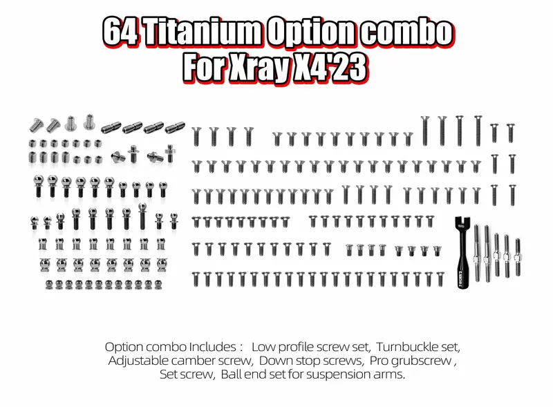 Tp-166 64 Titanium Option Combo ( For Xray X4'23 ) 1
