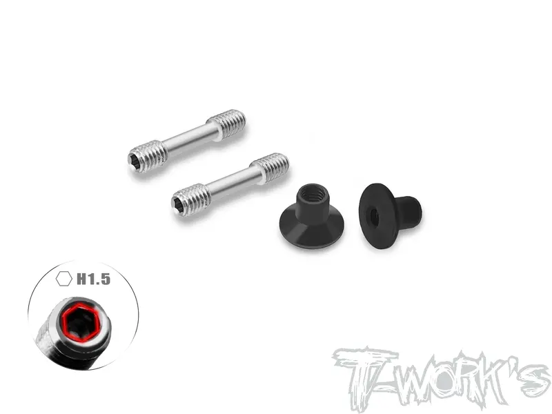 Tp-205-B   64 Titanium Adjustable Body Shell Front End Downtravel Screw ( M3 X 18Mm) 2Pcs. ( Xray, Xpress ) 1