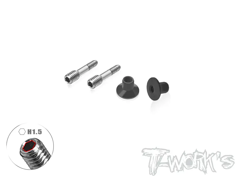 Tp-205-C   64 Titanium Adjustable Body Shell Front End Downtravel Screw ( M2 X 15Mm) 2Pcs. ( Awesomatix , Yokomo ) 1