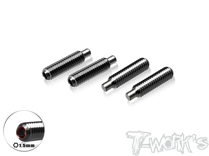 Tp-X4-K    64 Titanium Shock Holder Set Screw 3 X 12Mm  ( For Xray X4'24/X4f'25 ) 4Pcs. 1