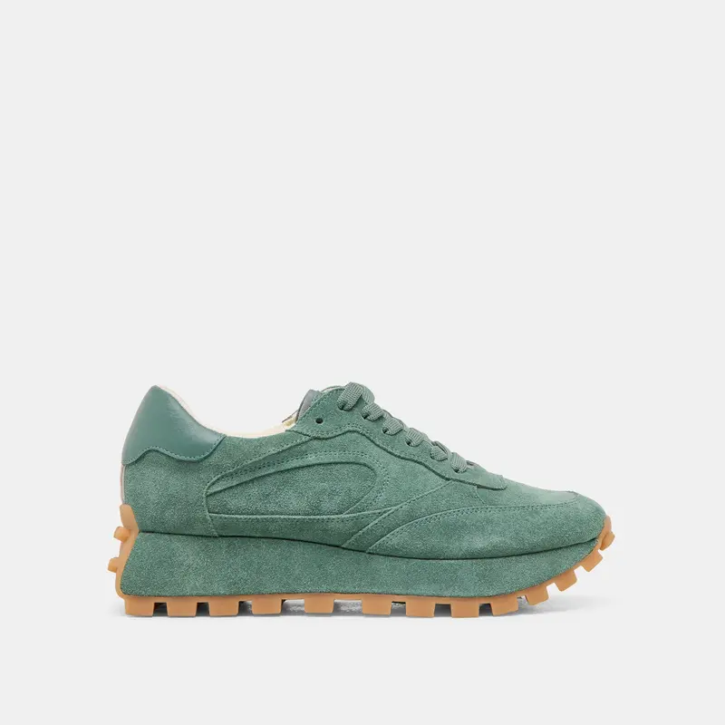 Tricia Sneakers Dk Green Suede 1