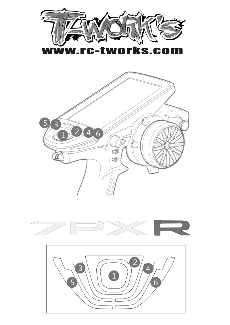 Ts-040M Mirror Chrome Radio Skin Sticker For Futaba 7Px/7Pxr 4Colors 4