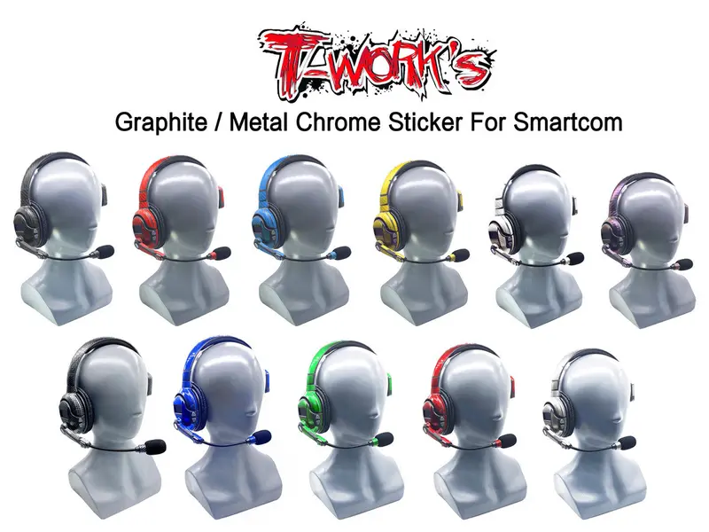 Ts-054M Metal Chrome Radio Skin Sticker ( For Smartcom Headset) 2Pcs. 4Colors 1
