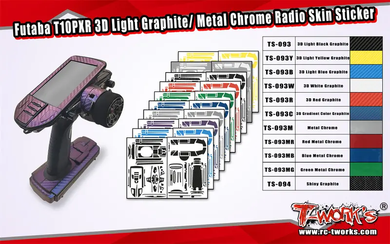 Ts-093  3D Graphite Radio Skin Sticker ( For Futaba T10pxr ) 1