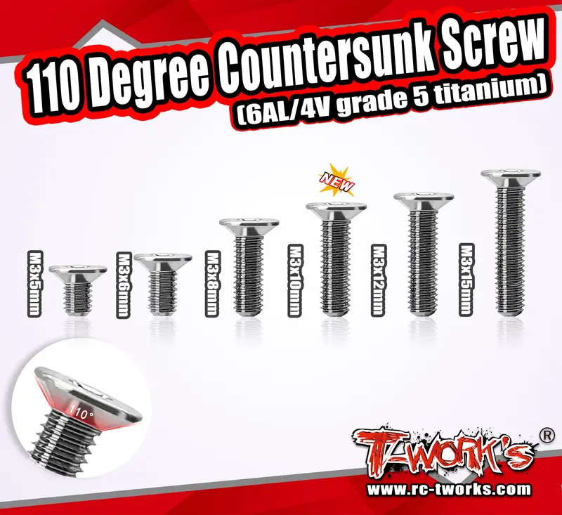 Tss-10Dc      3Mm X 5/6/8/10/12/15Mm   110 Degree Countersunk Screw   (8Pcs.) 1