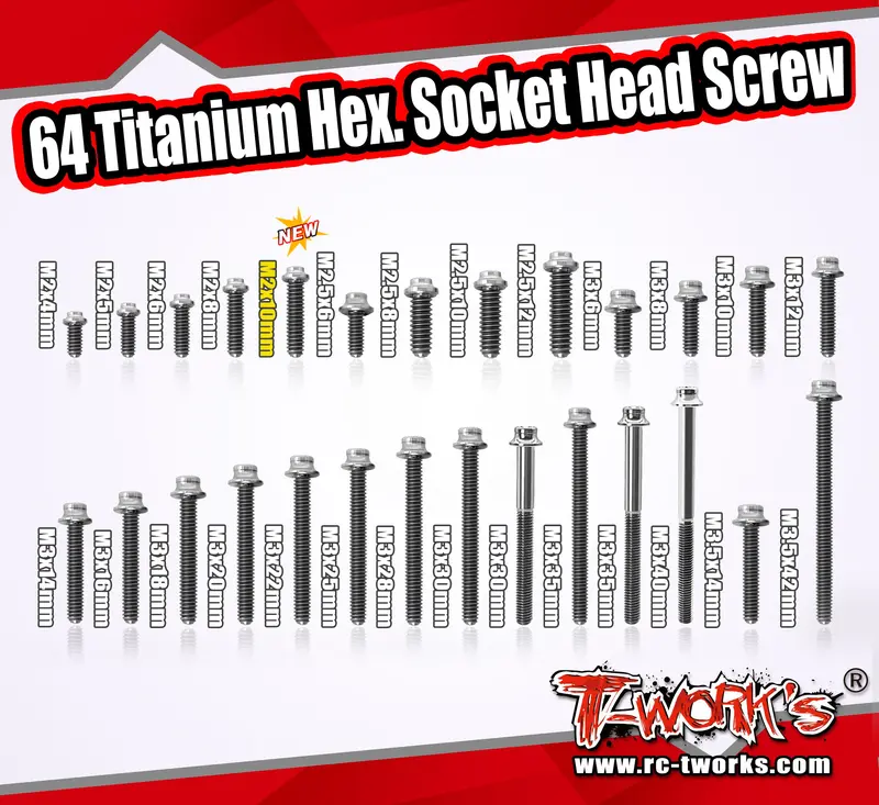Tss-H  M2 64 Titanium Hex. Socket Head Screw ( 6Pcs. ) 1
