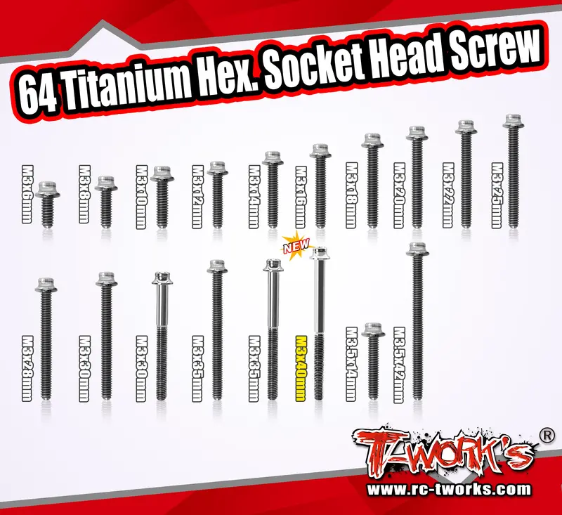 Tss-H  M3 64 Titanium Hex. Socket Head Screw 1