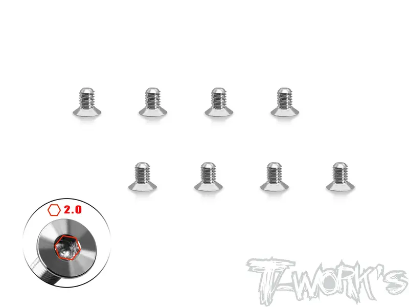Tss-S12    64 Titanium Hex. Countersink Screw 8Pcs. ( For Serpent 1.2Mm Metal Chassis ) 1