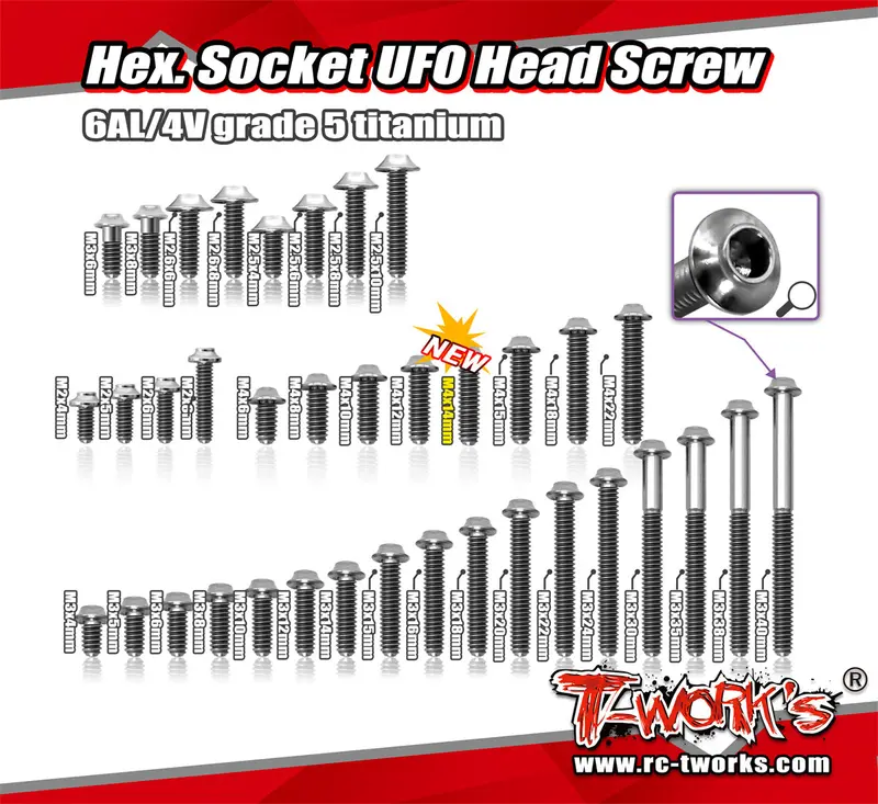 Tss-U M4 64 Titanium Hex. Socket Ufo Head Screw 1