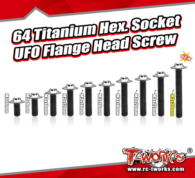 Tss-Uf   M3 64 Titanium Hex. Socket Ufo Flange Head Screw 1