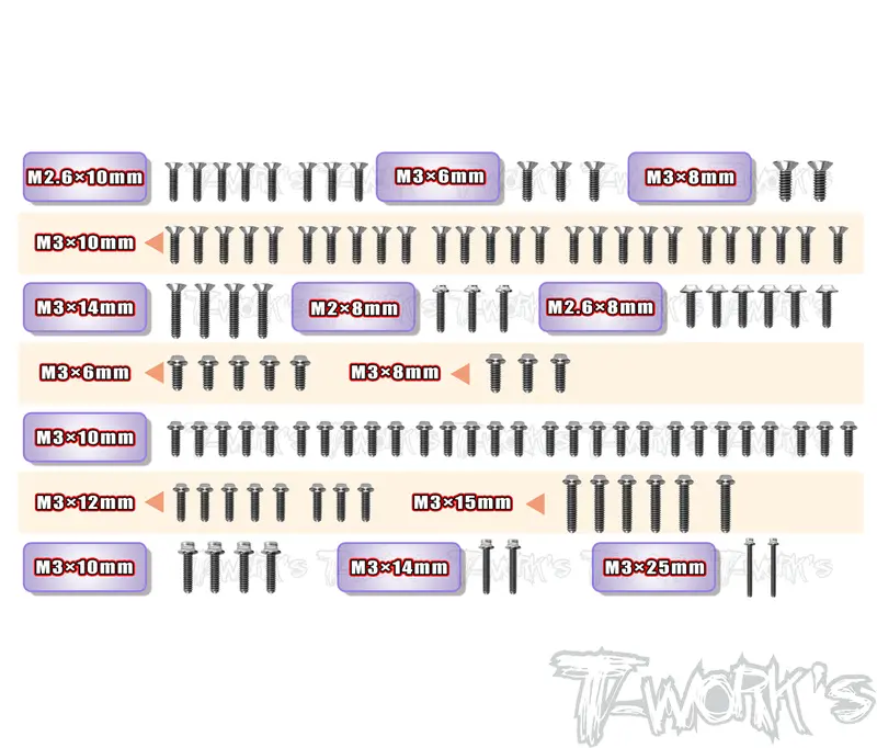 Tssu-Fw06   64 Titanium Screw Set ( Ufo Head ) 110Pcs.( For Kyosho Fw-06 ) 1