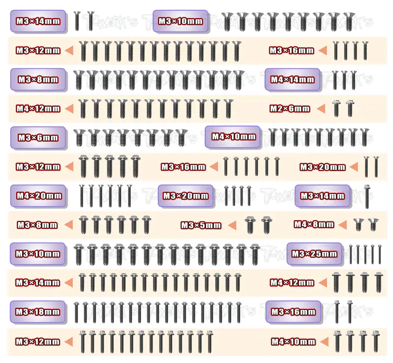 Tssu-Gtx8'22	64 Titanium Screw Set ( Ufo Head ) 188Pcs.( For Xray Gtx8 2022 ) 1