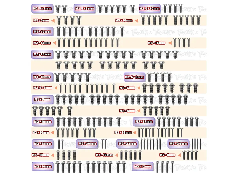 Tssu-Ifb8    64 Titanium Screw Set ( Ufo Head ) 223Pcs.( For Infinity Ifb8 ) 1