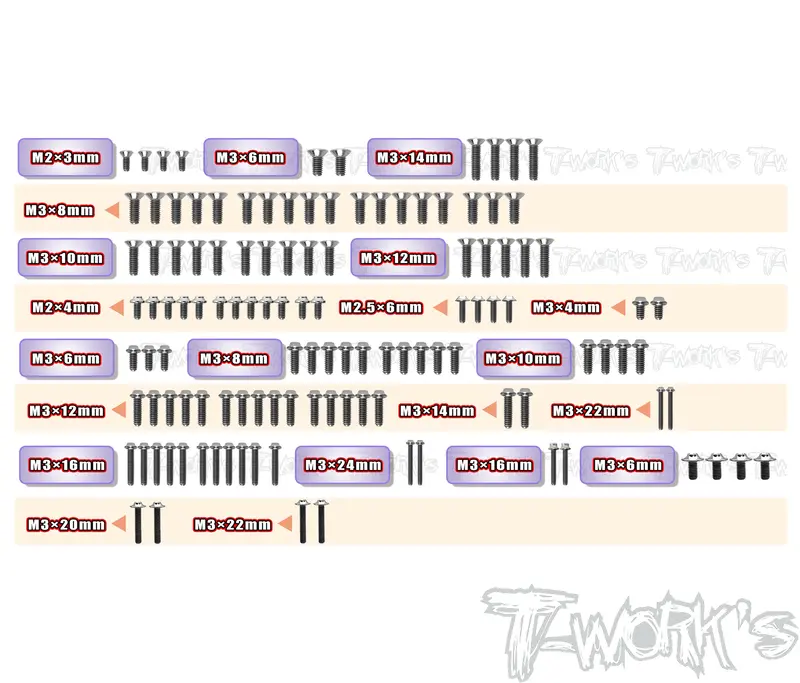 Tssu-Rc10b7.1D	64 Titanium Screw Set ( Ufo Head ) 120Pcs.( For Team Associated Rc10b7.1D ) 1