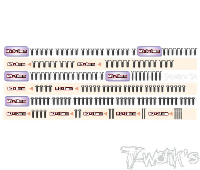 Tssu-Sb401lw	64 Titanium Screw Set ( Ufo Head ) 156Pcs. ( For Pr Sb401 Lw ) 1