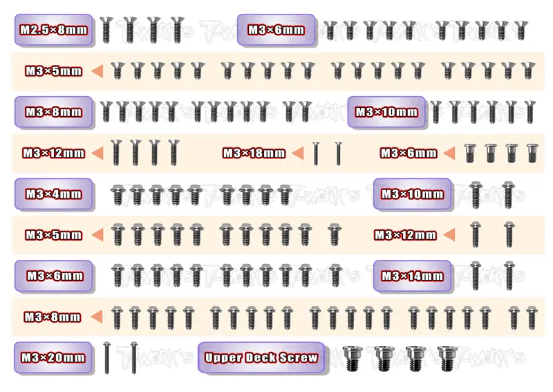 Tssu-X4'23	64 Titanium Screw Set ( Ufo Head ) 127Pcs.( For Xray X4 2023 ) 1