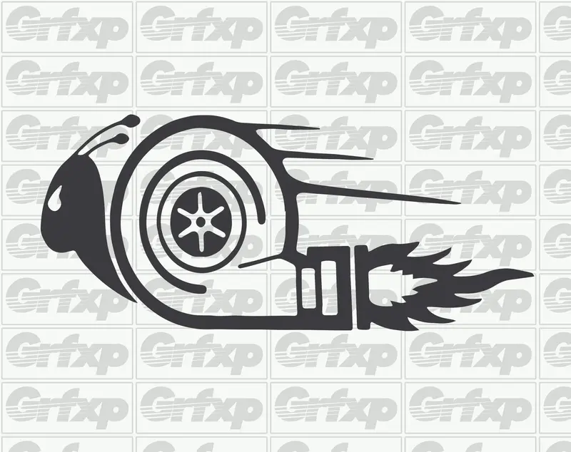 Turbo Snail On Fire Sticker 1