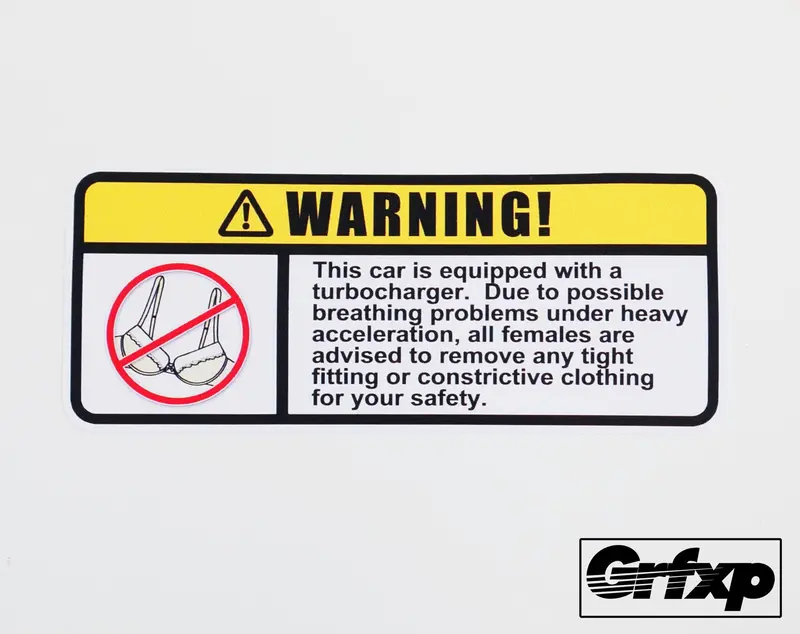 Turbocharged Warning Label Sticker 1