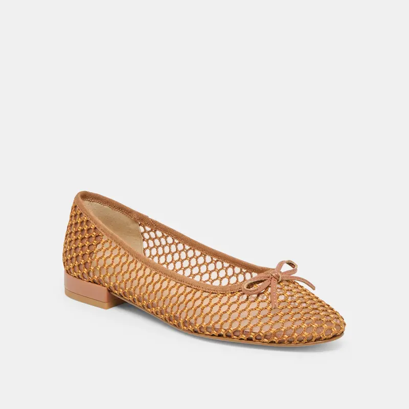 Ulicia Ballet Flats Coral Woven Mesh 2