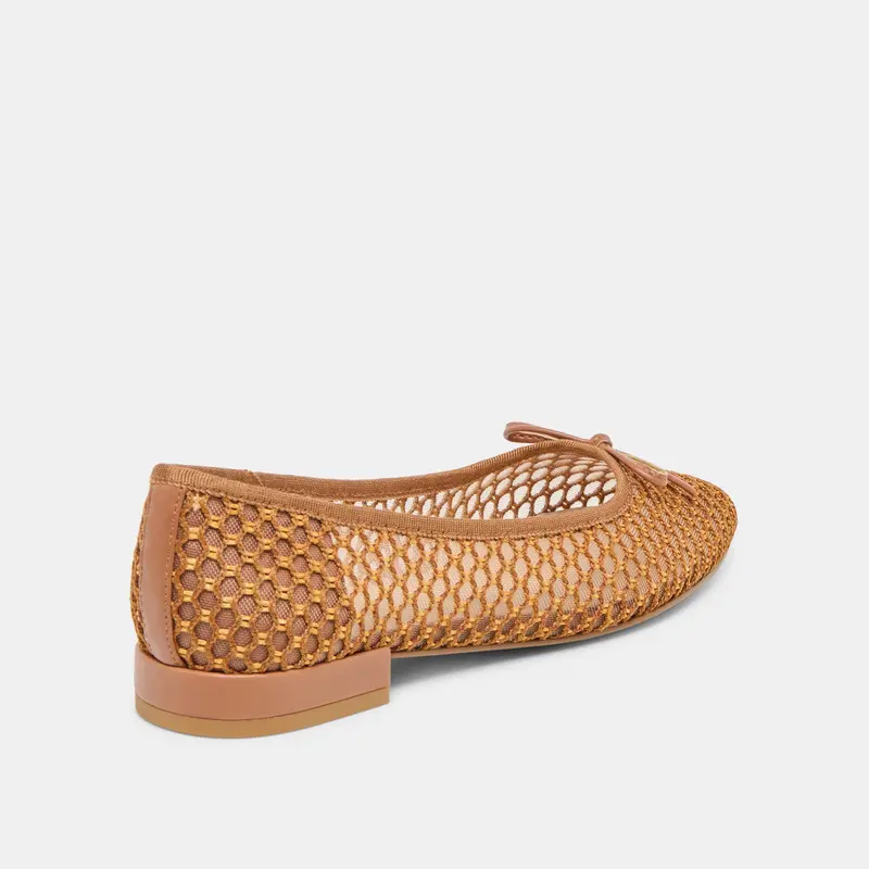 Ulicia Ballet Flats Coral Woven Mesh 3