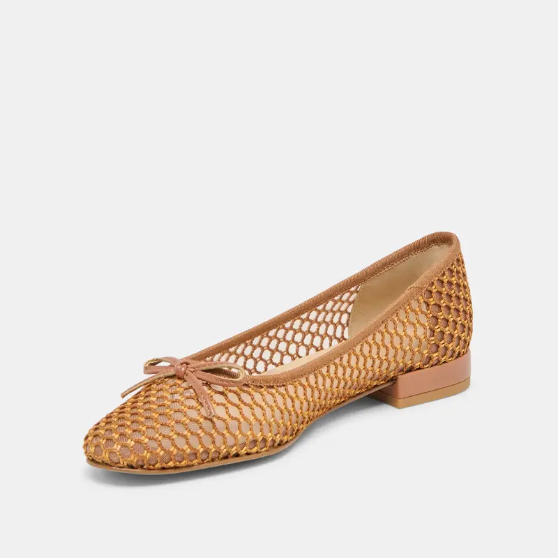 Ulicia Ballet Flats Coral Woven Mesh 4