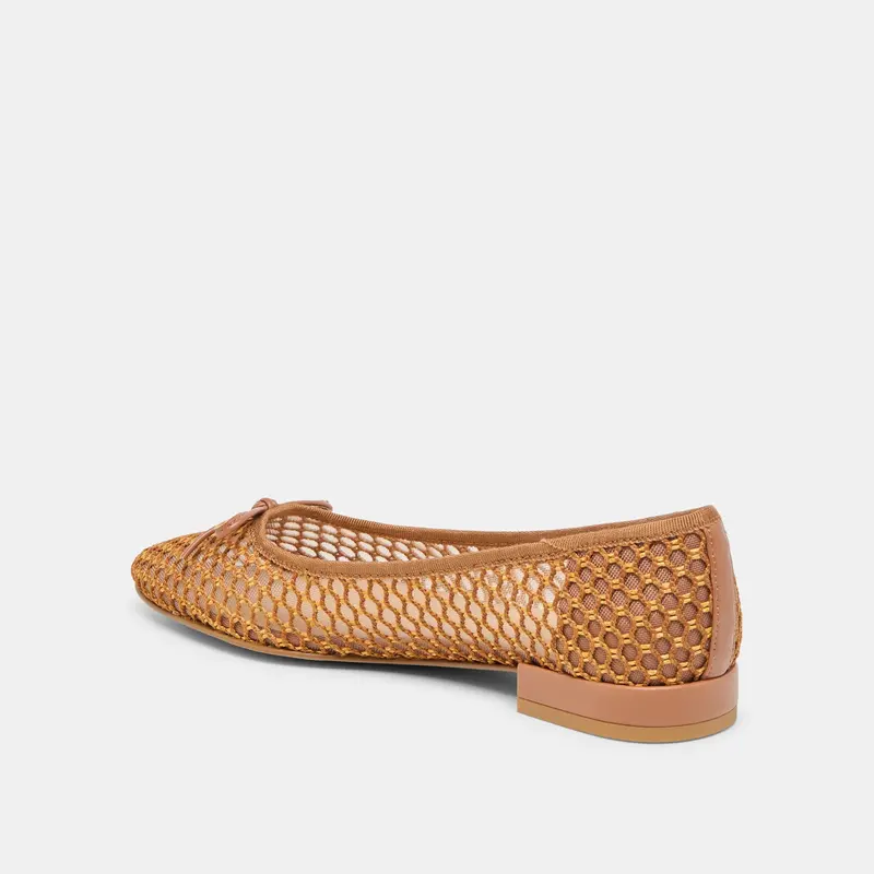 Ulicia Ballet Flats Coral Woven Mesh 5