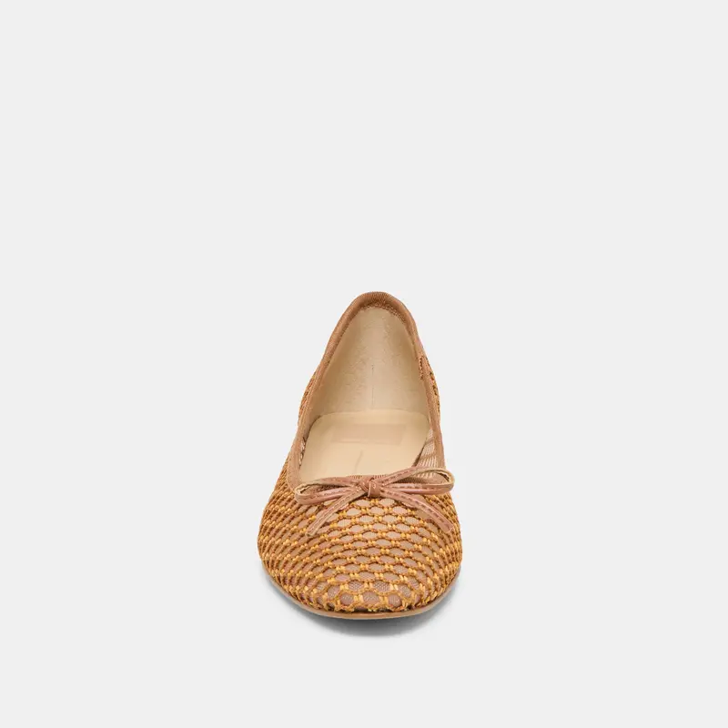 Ulicia Ballet Flats Coral Woven Mesh 6
