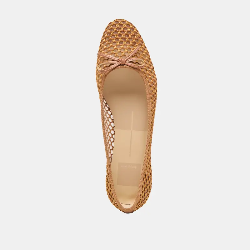 Ulicia Ballet Flats Coral Woven Mesh 8