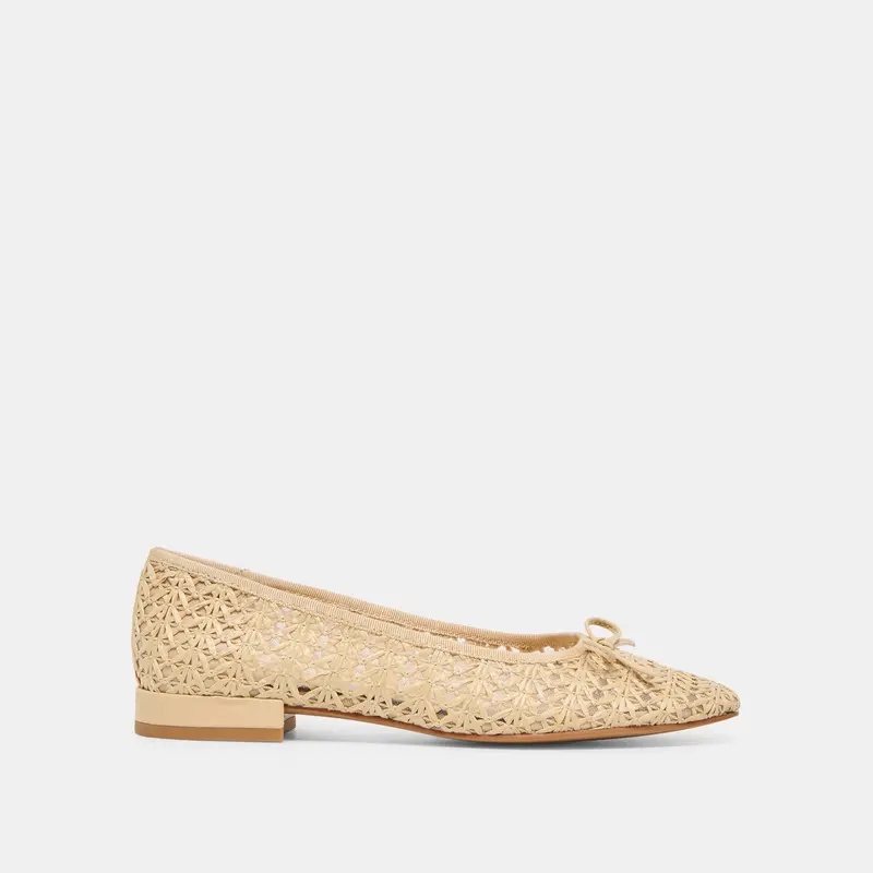 Ulicia Ballet Flats Lt Natural Cross Hatch Raffia 1
