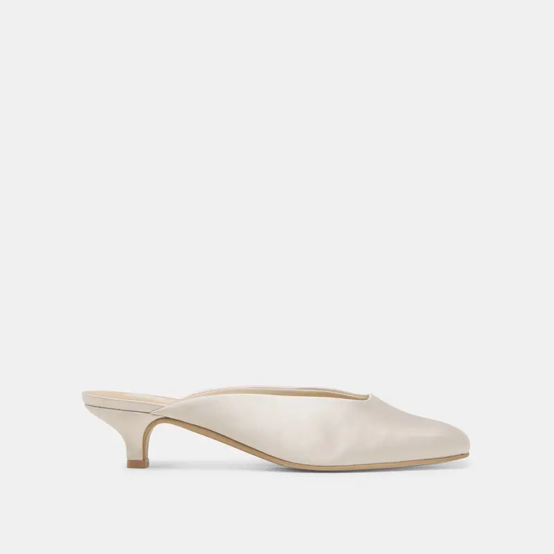 Umara Heels Ivory Satin 1