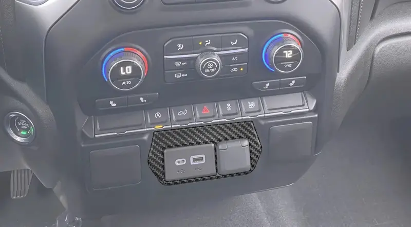 Usb Center Dash Accent Overlay Fits 2019-2021 Chevrolet Silverado 1