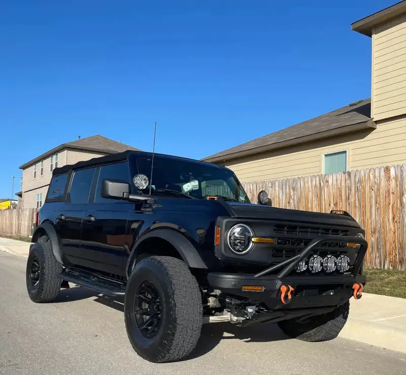 V2 Smoked Shortie Style Light Bar Overlays For 2021+ Bronco (Standard Headlights) 2