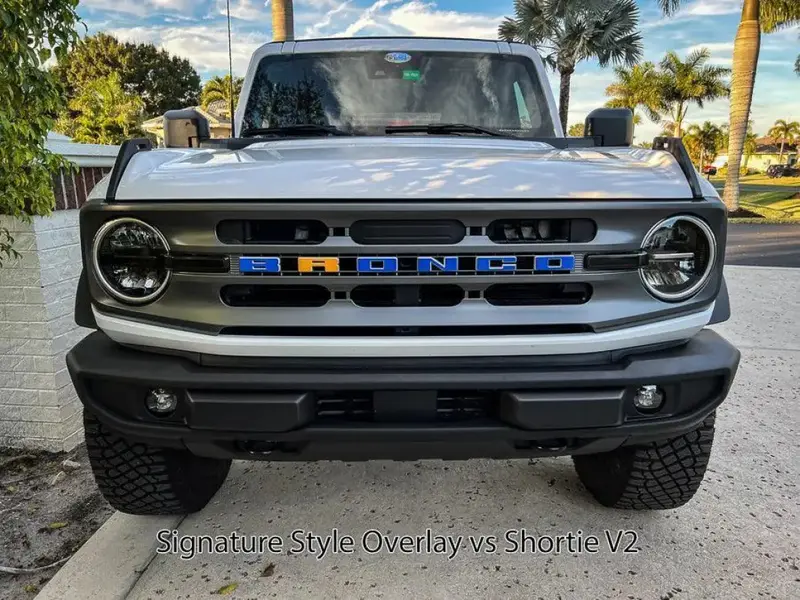 V2 Smoked Shortie Style Light Bar Overlays For 2021+ Bronco (Standard Headlights) 5