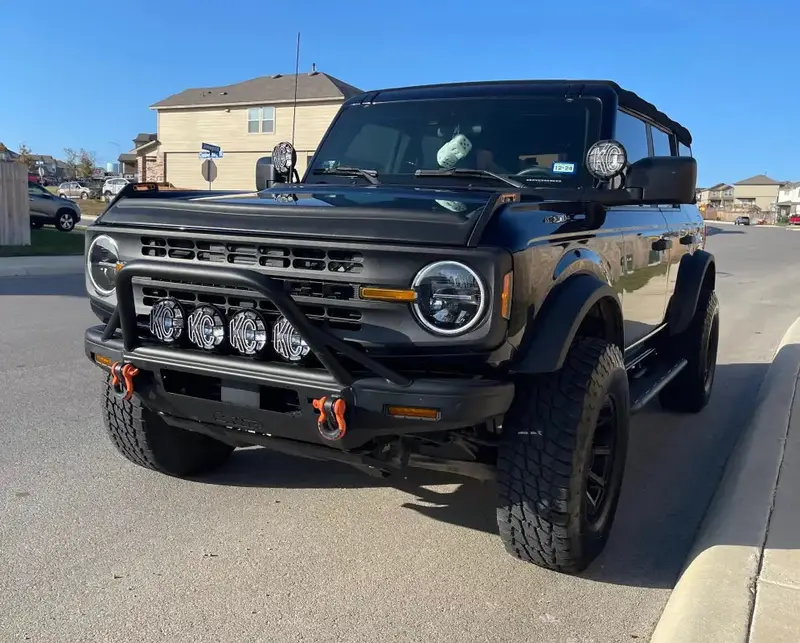 V2 Smoked Shortie Style Light Bar Overlays For 2021+ Bronco (Standard Headlights) 6