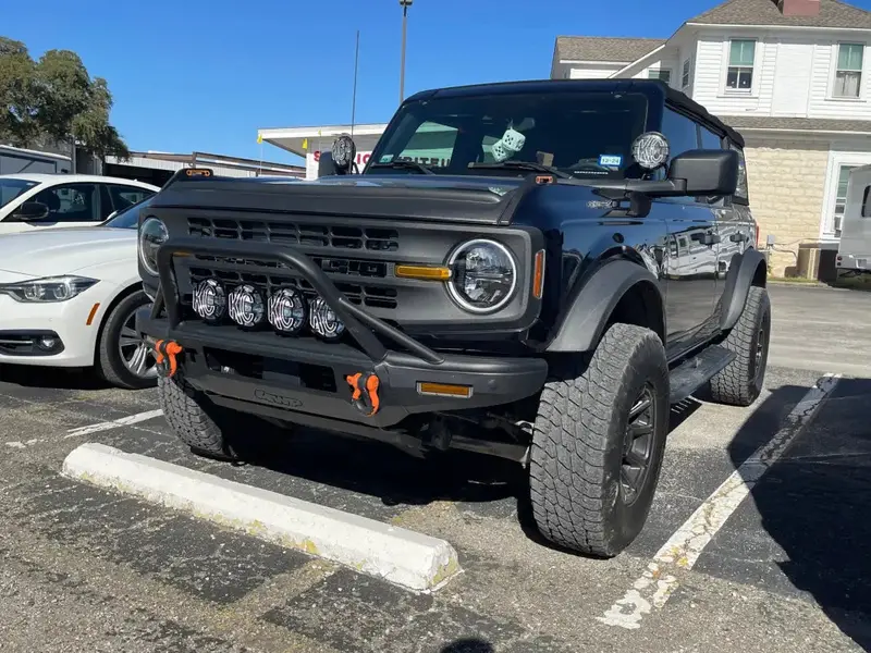 V2 Smoked Shortie-Style Light Bar Overlays for 2021+ Ford Bronco (Standard Headlights)