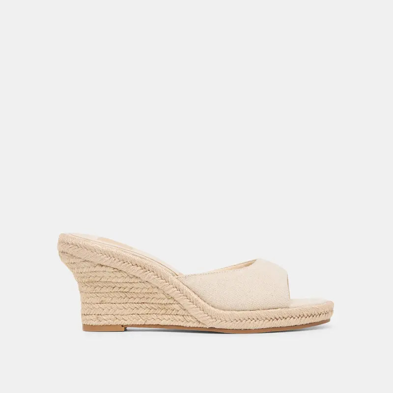 Vaya Wedges Ecru Linen 1