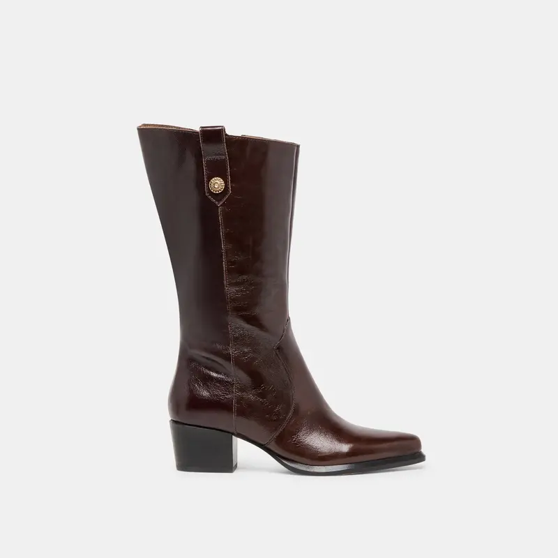 Vern Wide Calf Boots Chocolate Leather 1