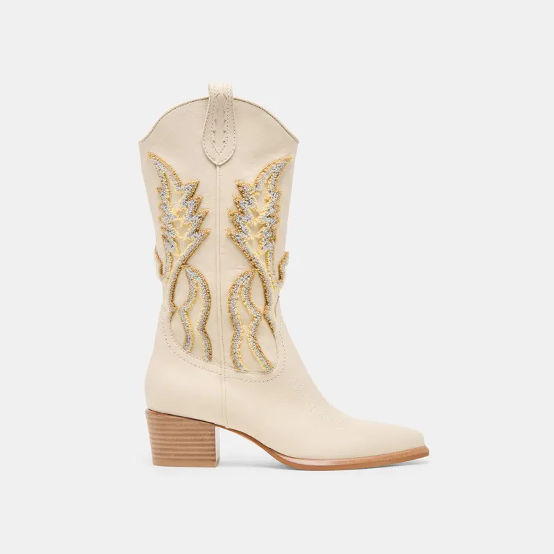 Vila Boots Ivory Leather 1