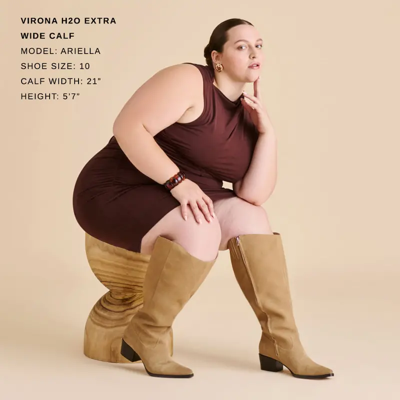 Virona H2o Extra Wide Calf Boots Dk Taupe Suede 4