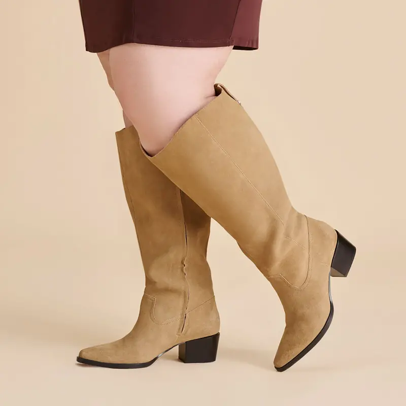 Virona H2o Extra Wide Calf Boots Dk Taupe Suede 6