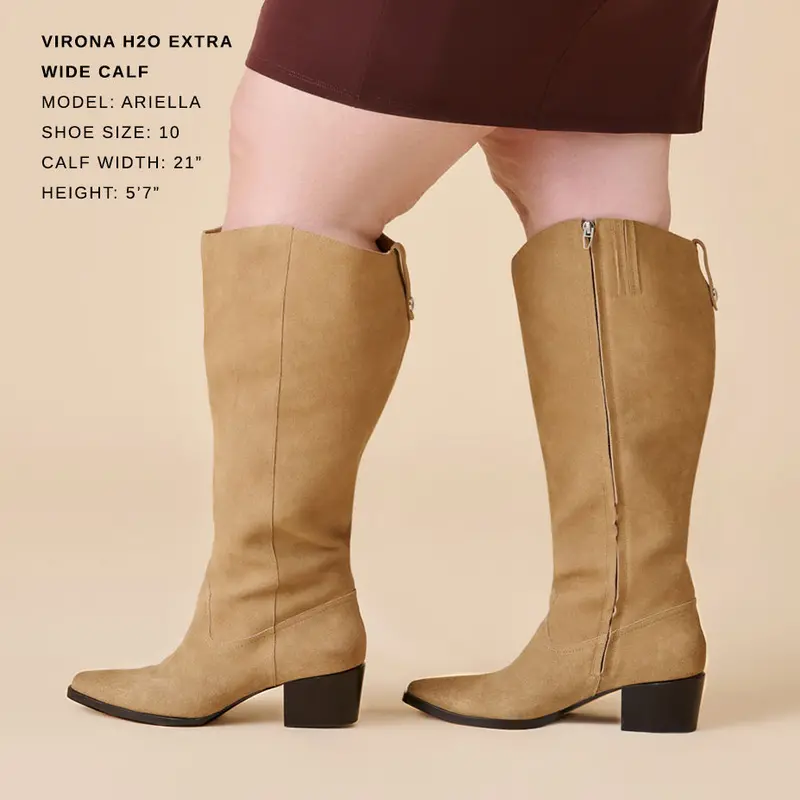 Virona H2o Extra Wide Calf Boots Dk Taupe Suede - Re:Vita 2