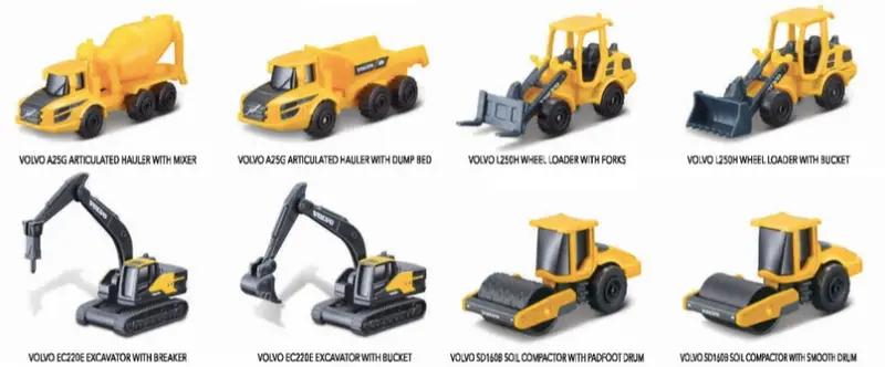 Volvo 3" Construction Vehicles -- 8 Types Available -- Maisto 1