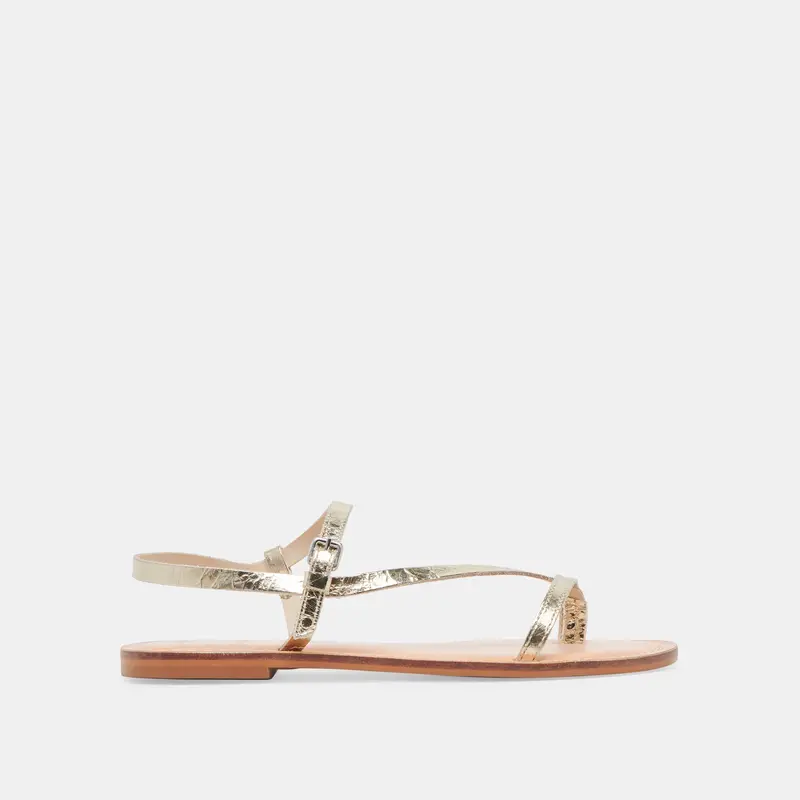 Wandre Sandals Gold Distressed Leather - Re:Vita 1