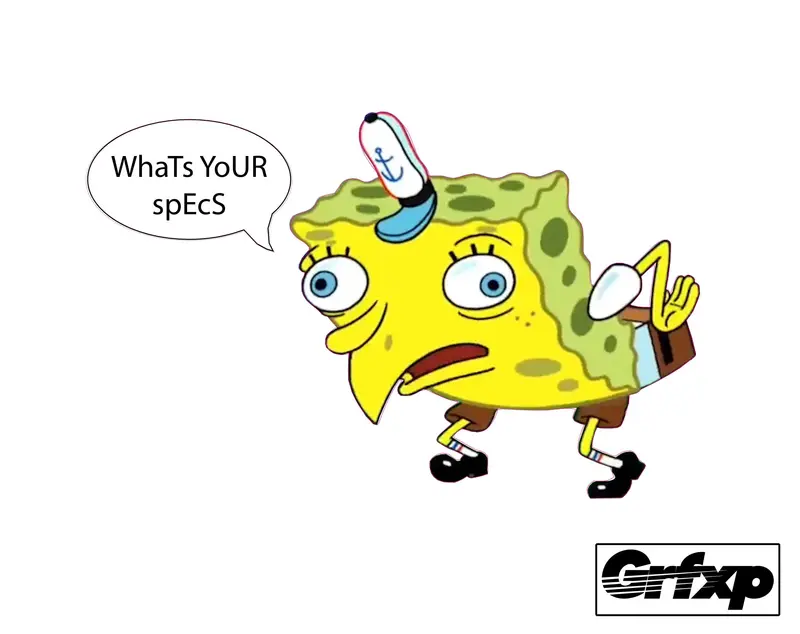 What's Ur Specs Spongebob Printed Sticker 1