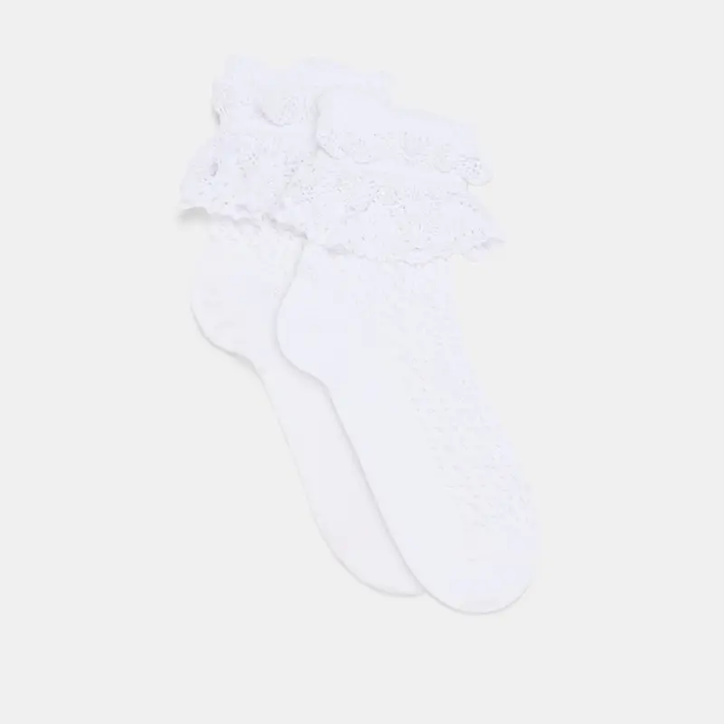 Whimsy Lace Anklet Socks White 1