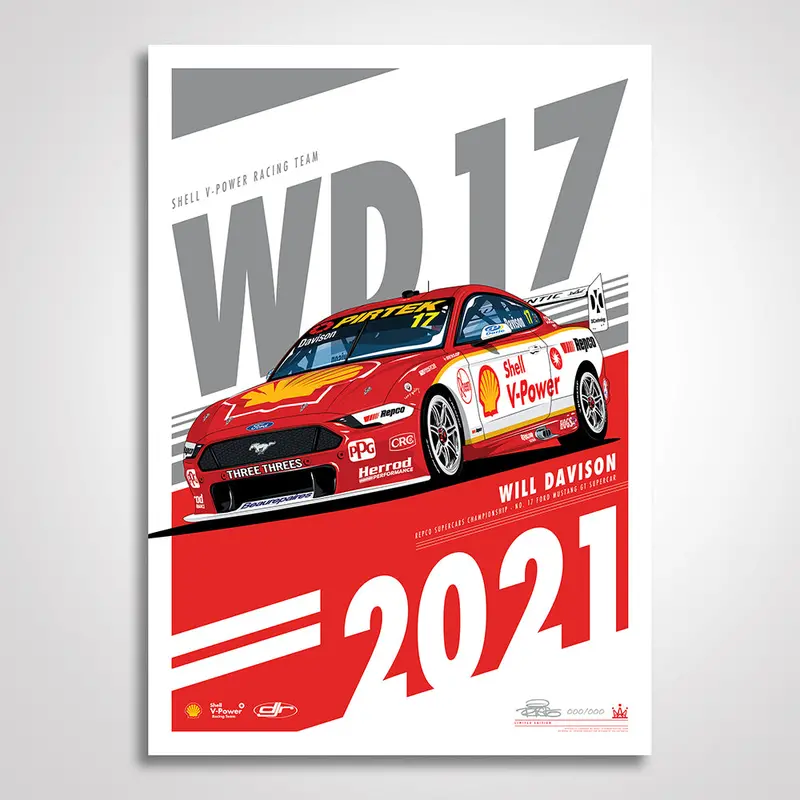 Will Davison 2021 Season Print -- Dick Johnson Racing -- Authentic Collectables 1