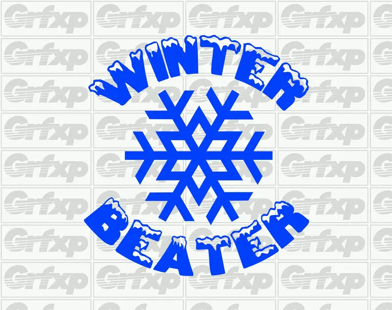 Winter Beater Round Snowflake Sticker 1