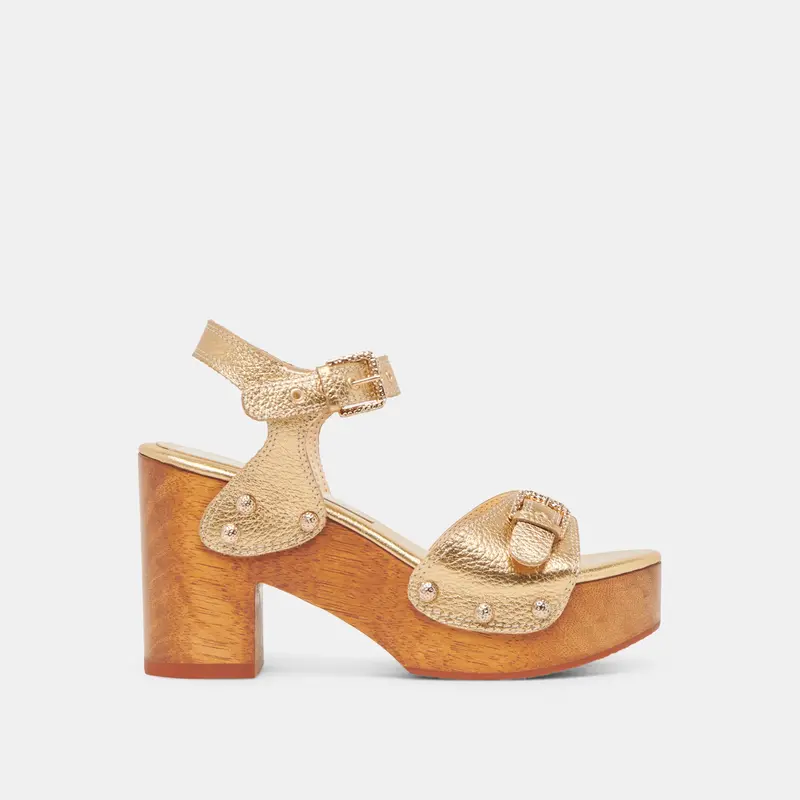 Yandy Heels Gold Leather 1