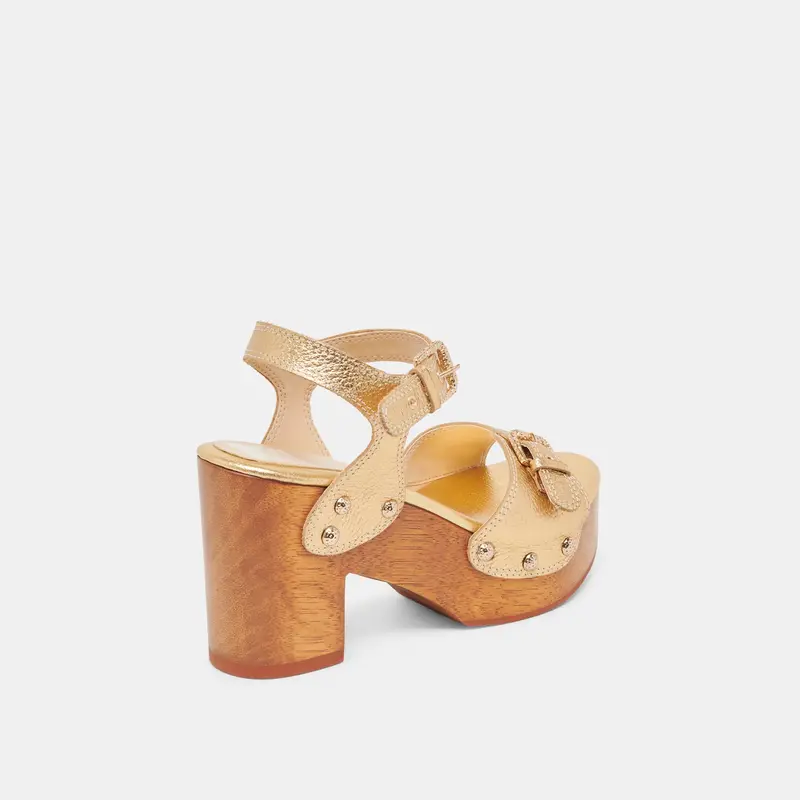 Yandy Heels Gold Leather 3
