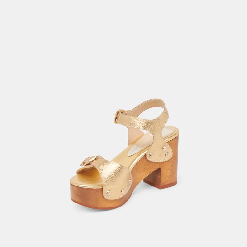 Yandy Heels Gold Leather 4